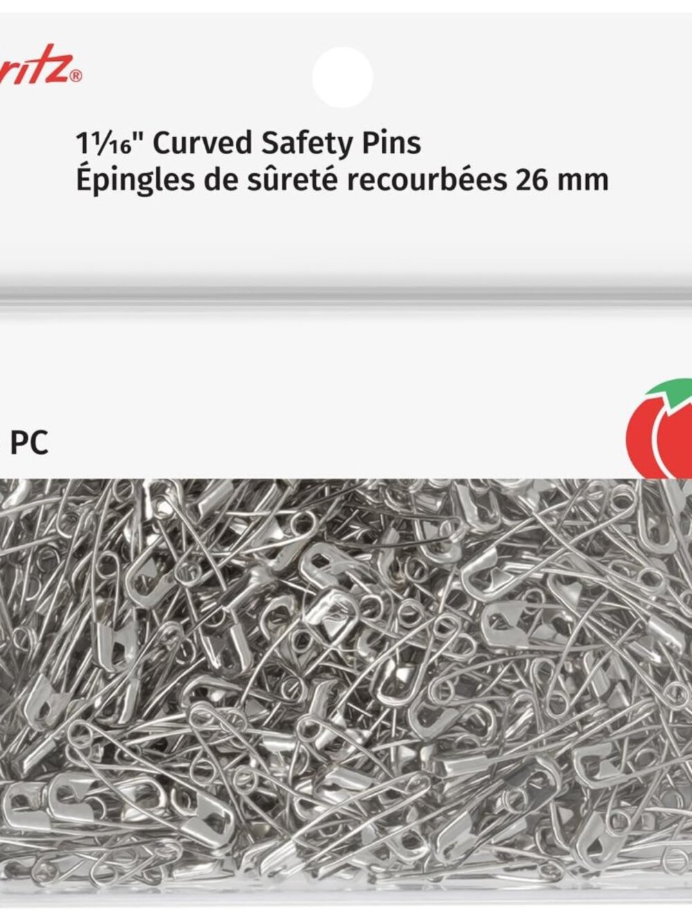 Quilting 3032 Curved Safety Pins for Large Projects, Bonus Pack, Size 1, Nickel,